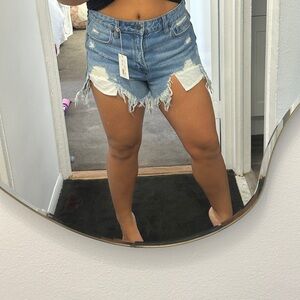 Distressed Denim Shorts